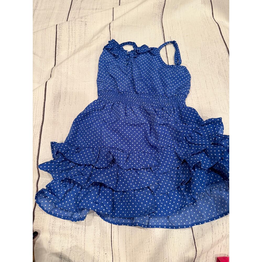 Cherokee Blue with White Polka Dots Sundress. S 6/6x